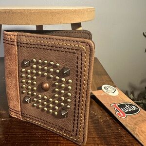 Justin Boots Brown Studded Men's Wallet